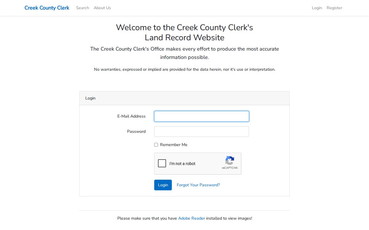 Sapulpa previous residents Creek County deed index login access