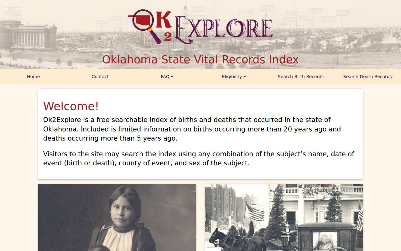 Sapulpa resident lookup using the Oklahoma OK2Explore vital-record index